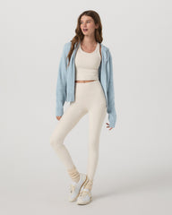 Émilie Full Zip Cashmere Rib Hoodie